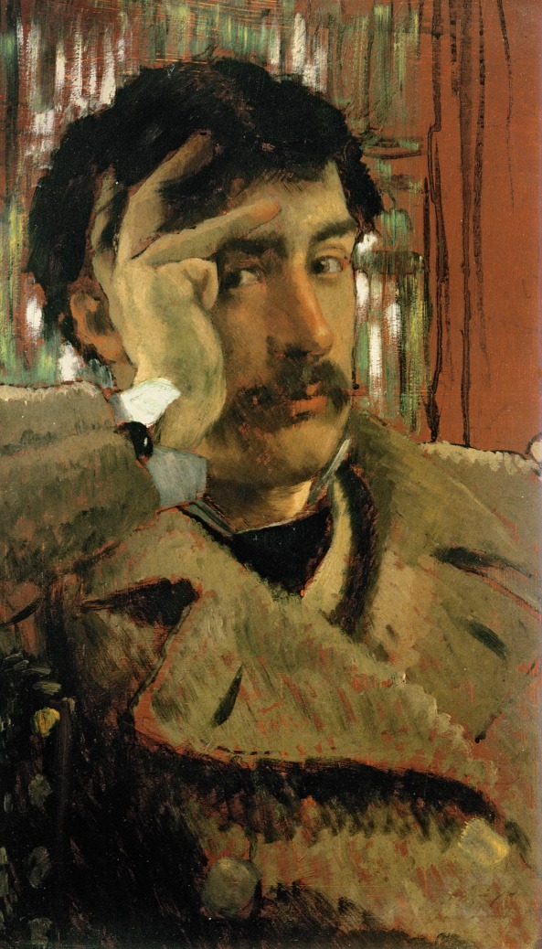 Self portrait, c.1865 (oil on panel), by James Tissot.   Fine Arts Museums of San Francisco, CA, USA.  Courtesy of The Bridgeman Art Library for use in "The Hammock:  A novel based on the true story of French painter James Tissot" by Lucy Paquette, © 2012.