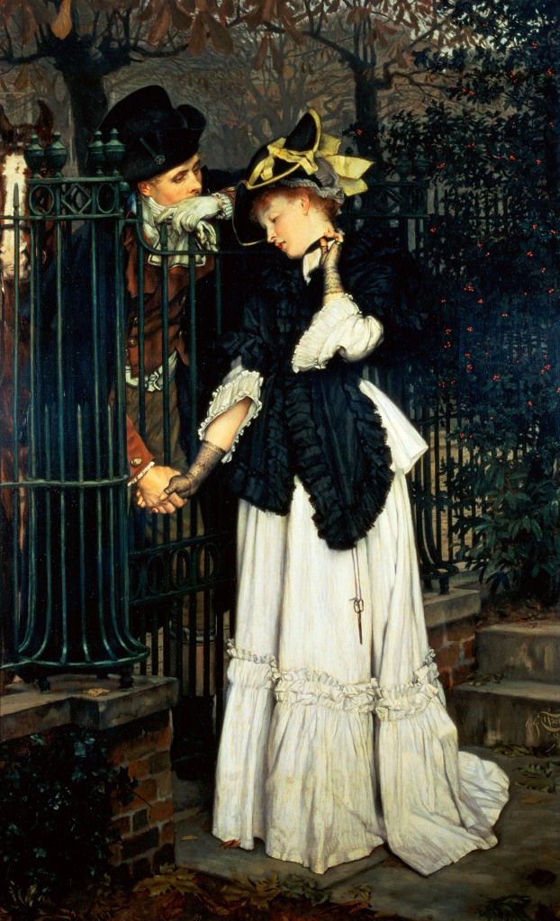 Les Adieux (The Farewells) 1871, by James Tissot, oil on canvas, 39 1/2 x 24 5/8, Bristol Museum and Art Gallery, U.K.