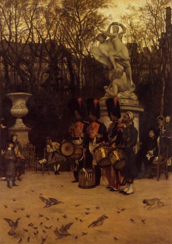 James Tissot, Beating the Retreat at the Tuileries Gardens